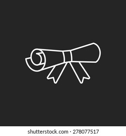Certificate line icon