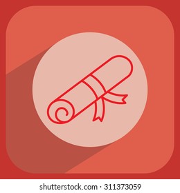 Certificate line icon