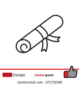 Certificate line icon