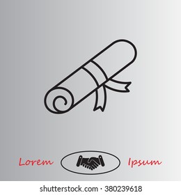Certificate line icon