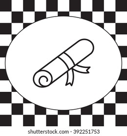 Certificate line icon