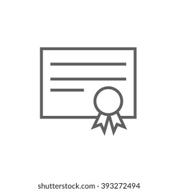 Certificate Line Icon.