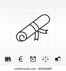 Certificate line icon
