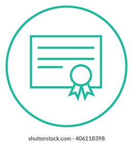 Certificate Line Icon.