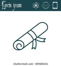 Certificate line icon