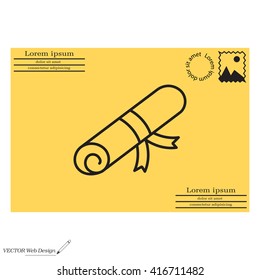 Certificate line icon