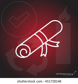 Certificate line icon