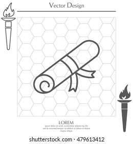 Certificate line icon