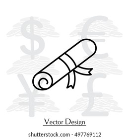 Certificate line icon