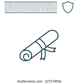 Certificate line icon