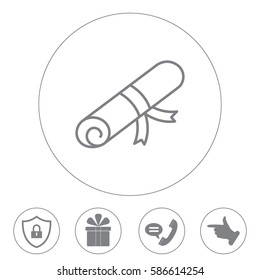 Certificate line icon