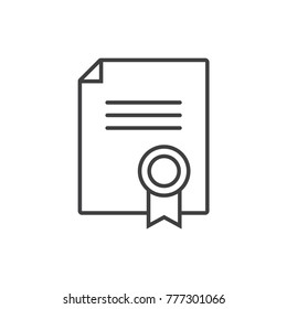 Certificate line icon.