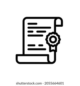 certificate Line icon for business website,apps, and many more