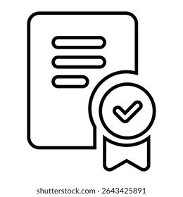 certificate line icon design. certificate thin black outline symbol vector illustration. editable stroke icon on transparent background.
