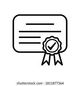 certificate line icon design vector template