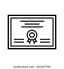 certificate line icon design vector template