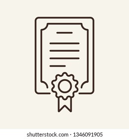 Certificate line icon. Diploma document. Documents concept. Vector illustration can be used for topics like education, documentation, achievement