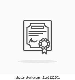 Certificate line icon. Editable stroke and pixel perfect. Can be used for digital product, presentation, print design and more.
