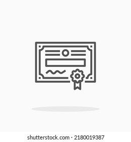 Certificate line icon. Editable stroke and pixel perfect. Can be used for digital product, presentation, print design and more.