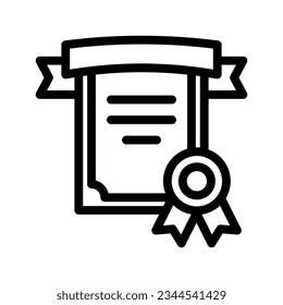 Vektorgrafik der Vektorgrafik der Zertifikatlinie. Einfache Vektorgrafik von Elementen, geeignet für Anwendungen, Websites und Präsentationen einzeln auf weißem Hintergrund