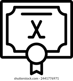 certificate line icon illustration vector