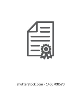 Certificate line icon isolated on white background