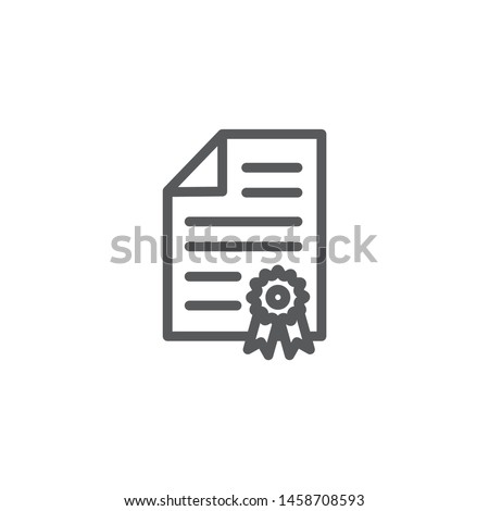 Certificate line icon isolated on white background