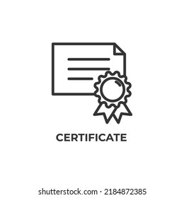 certificate line icon. linear style sign for mobile concept and web design. Outline vector icon. Symbol, logo illustration. Vector graphics