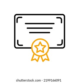 Certificate line icon. Simple element illustration. Certificate concept outline symbol design.