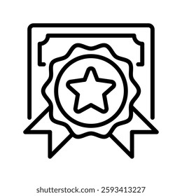 Certificate line icon. Universal creative premium symbol. Vector sign icon logo template. Vector illustration