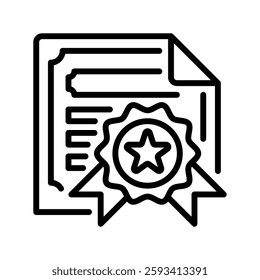Certificate line icon. Universal creative premium symbol. Vector sign icon logo template. Vector illustration
