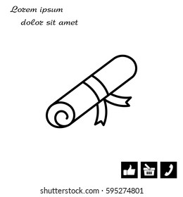 Certificate line icon. vector illustration