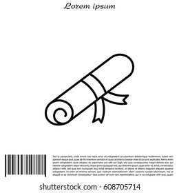 Certificate line icon. vector illustration
