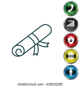 Certificate line icon. vector illustration