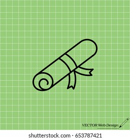 Certificate line icon. vector illustration