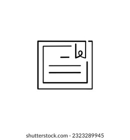 Diseño de iconos de estilo de línea de certificado