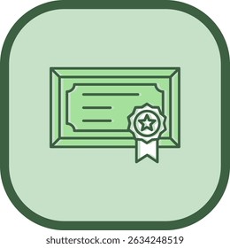 Certificate Line vector Icon Design