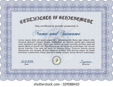 Certificate. With linear background. Beauty design. Border, frame.