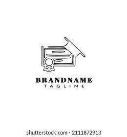 certificate logo cartoon icon design template black modern isolated vector illustration