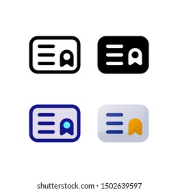Certificate logo icon design in four style. Line, Solid, Flat Gradient and Color Line style