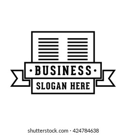 Certificate logo. Vector and illustration. Certificate or library or translate logo.