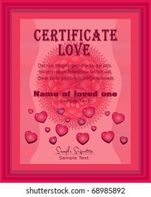 Certificate Love, vector template