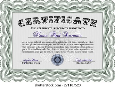 Certificate. Lovely design. Vector pattern that is used in money and certificate.With linear background. 