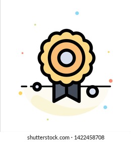 Certificate, Medal, Quality Abstract Flat Color Icon Template
