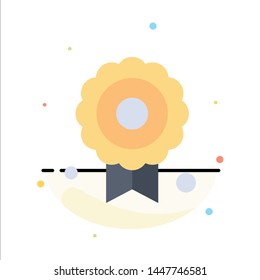 Certificate, Medal, Quality Abstract Flat Color Icon Template