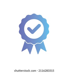 Certificate medal vector icon with gradient