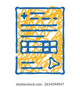 certificate of medical board doodle icon sketch vector. certificate of medical board sign. isolated symbol illustration