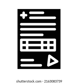 certificate of medical board glyph icon vector. certificate of medical board sign. isolated contour symbol black illustration