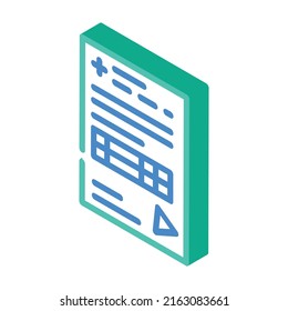 certificate of medical board isometric icon vector. certificate of medical board sign. isolated symbol illustration