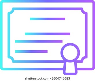 Certificate Meeting icon with blue duotone style. achievement, document, award, ribbon, stamp, paper, champion. Vector illustration